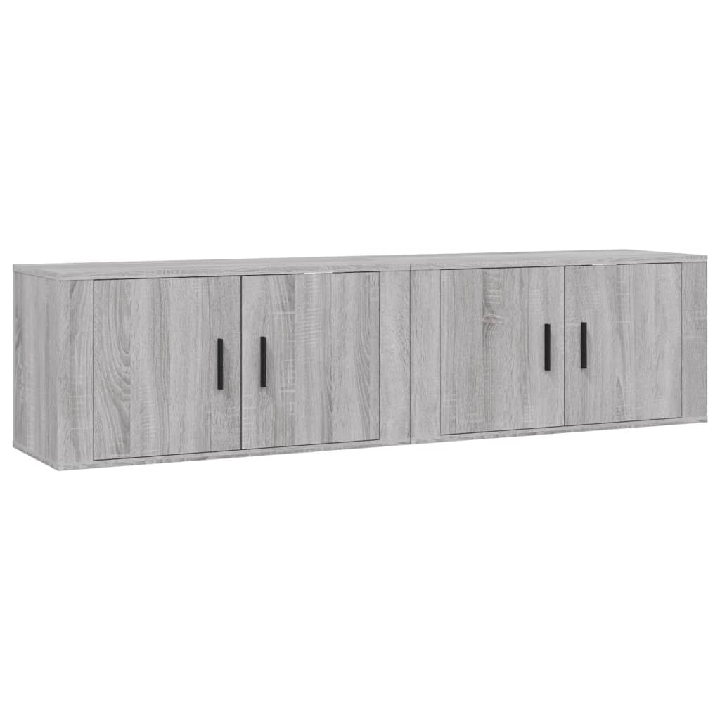 vidaXL Dulapuri TV montate pe perete 2 buc., gri sonoma, 80x34,5x40 cm