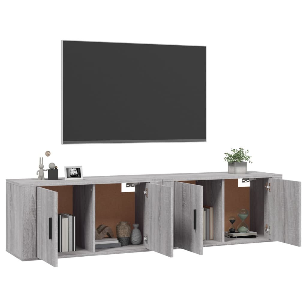 vidaXL Dulapuri TV montate pe perete 2 buc., gri sonoma, 80x34,5x40 cm