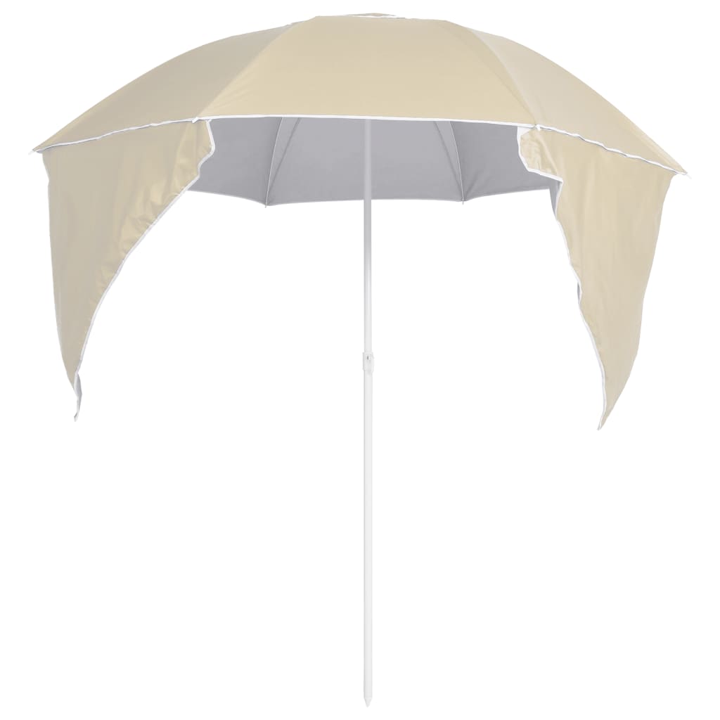 vidaXL Umbrelă soare de plajă cu pereți laterali, nisipiu, 215 cm vidaXL Umbrelă soare de plajă cu pereți laterali, nisipiu, 215 cm