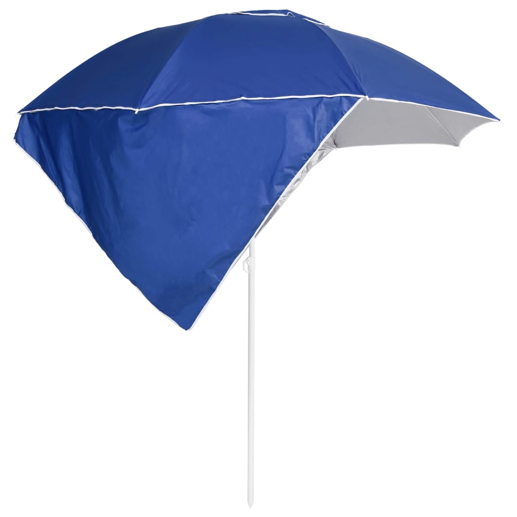 vidaXL Umbrelă soare de plajă cu pereți laterali, albastru, 215 cm vidaXL Umbrelă soare de plajă cu pereți laterali, albastru, 215 cm