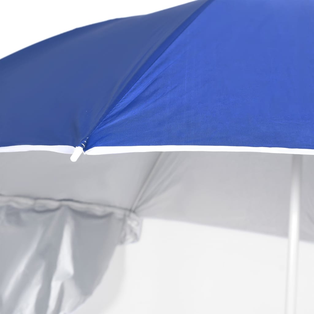 vidaXL Umbrelă soare de plajă cu pereți laterali, albastru, 215 cm vidaXL Umbrelă soare de plajă cu pereți laterali, albastru, 215 cm