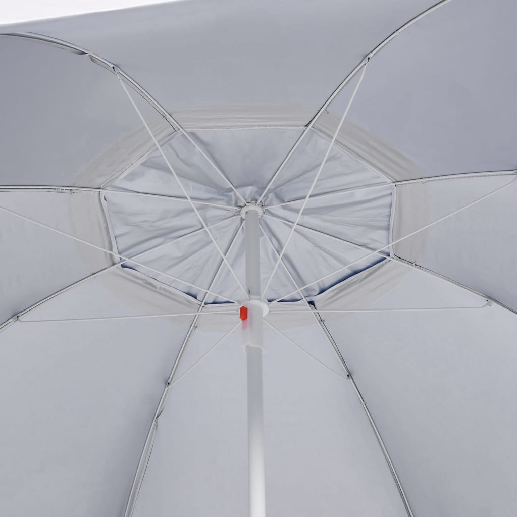 vidaXL Umbrelă soare de plajă cu pereți laterali, albastru, 215 cm vidaXL Umbrelă soare de plajă cu pereți laterali, albastru, 215 cm