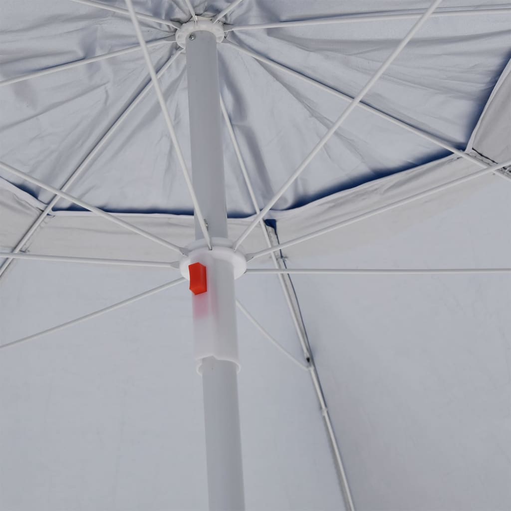 vidaXL Umbrelă soare de plajă cu pereți laterali, albastru, 215 cm vidaXL Umbrelă soare de plajă cu pereți laterali, albastru, 215 cm