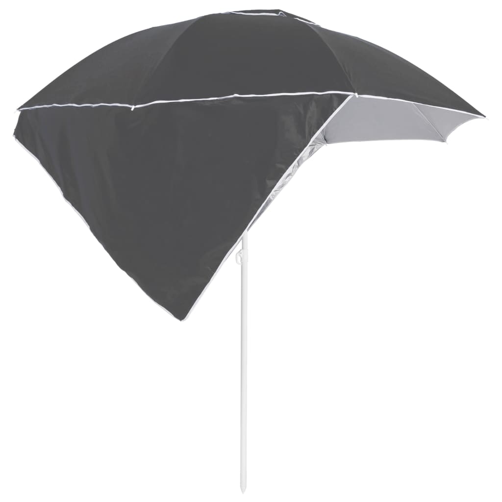 vidaXL Umbrelă de soare de plajă cu pereți laterali, antracit, 215 cm vidaXL Umbrelă de soare de plajă cu pereți laterali, antracit, 215 cm