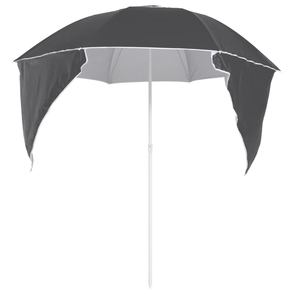 vidaXL Umbrelă de soare de plajă cu pereți laterali, antracit, 215 cm vidaXL Umbrelă de soare de plajă cu pereți laterali, antracit, 215 cm