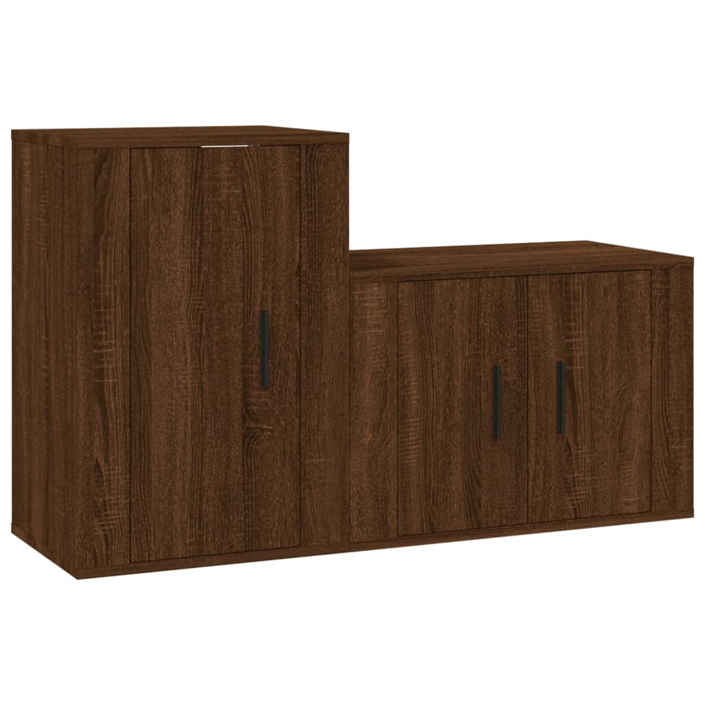 vidaXL Set dulapuri TV, 2 piese, stejar maro, lemn prelucrat vidaXL Set dulapuri TV, 2 piese, stejar maro, lemn prelucrat
