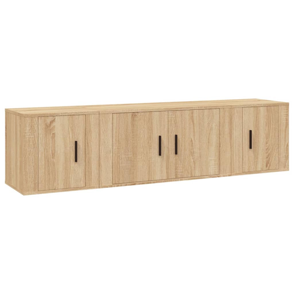 vidaXL Set dulap TV, 3 piese, stejar sonoma, lemn prelucrat vidaXL Set dulap TV, 3 piese, stejar sonoma, lemn prelucrat