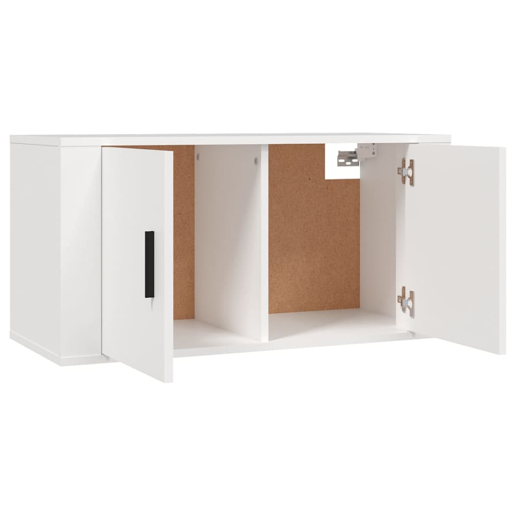 vidaXL Set dulap TV, 2 piese, alb, lemn prelucrat vidaXL Set dulap TV, 2 piese, alb, lemn prelucrat