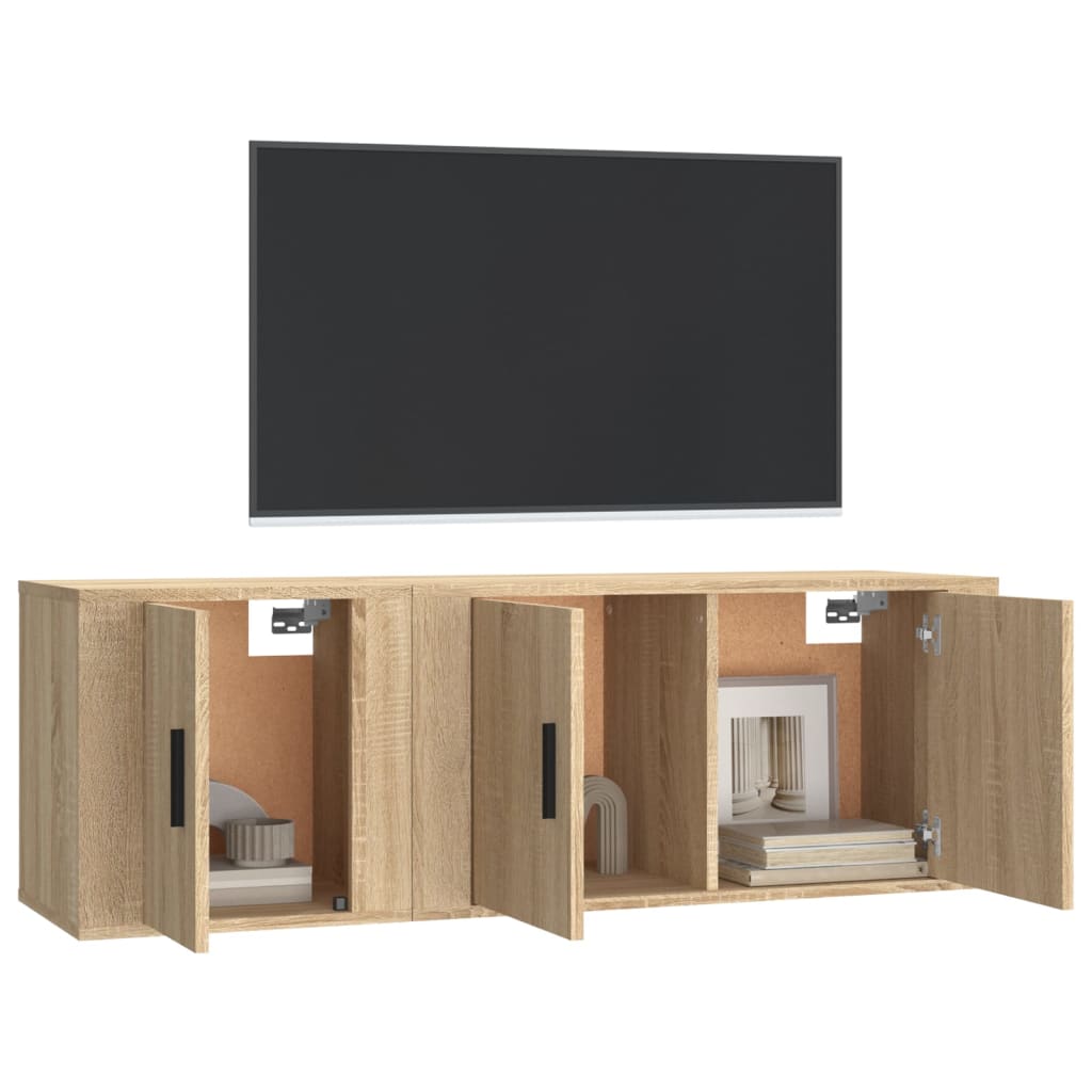 vidaXL Set dulap TV, 2 piese, stejar sonoma, lemn prelucrat vidaXL Set dulap TV, 2 piese, stejar sonoma, lemn prelucrat
