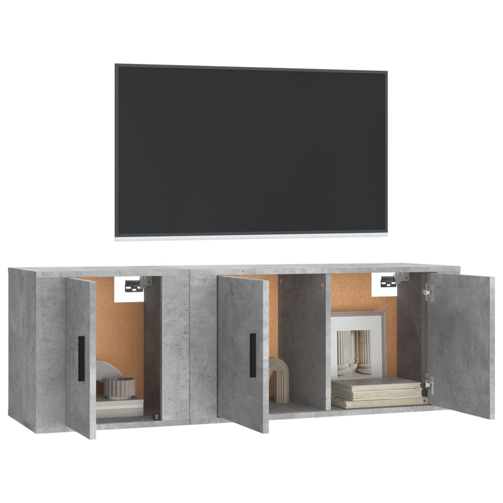 vidaXL Set dulap TV, 2 piese, gri beton, lemn prelucrat vidaXL Set dulap TV, 2 piese, gri beton, lemn prelucrat