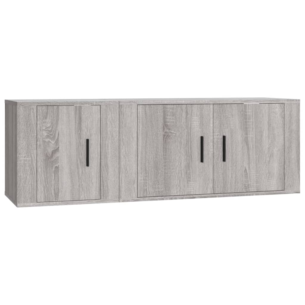 vidaXL Set dulapuri TV, 2 piese, gri sonoma, lemn prelucrat vidaXL Set dulapuri TV, 2 piese, gri sonoma, lemn prelucrat