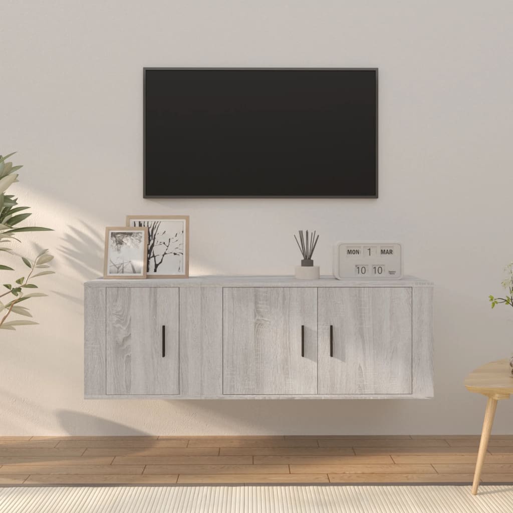 vidaXL Set dulapuri TV, 2 piese, gri sonoma, lemn prelucrat vidaXL Set dulapuri TV, 2 piese, gri sonoma, lemn prelucrat