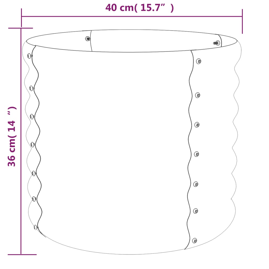 vidaXL Jardinieră grădină verde 40x40x36 cm oțel galvanizat