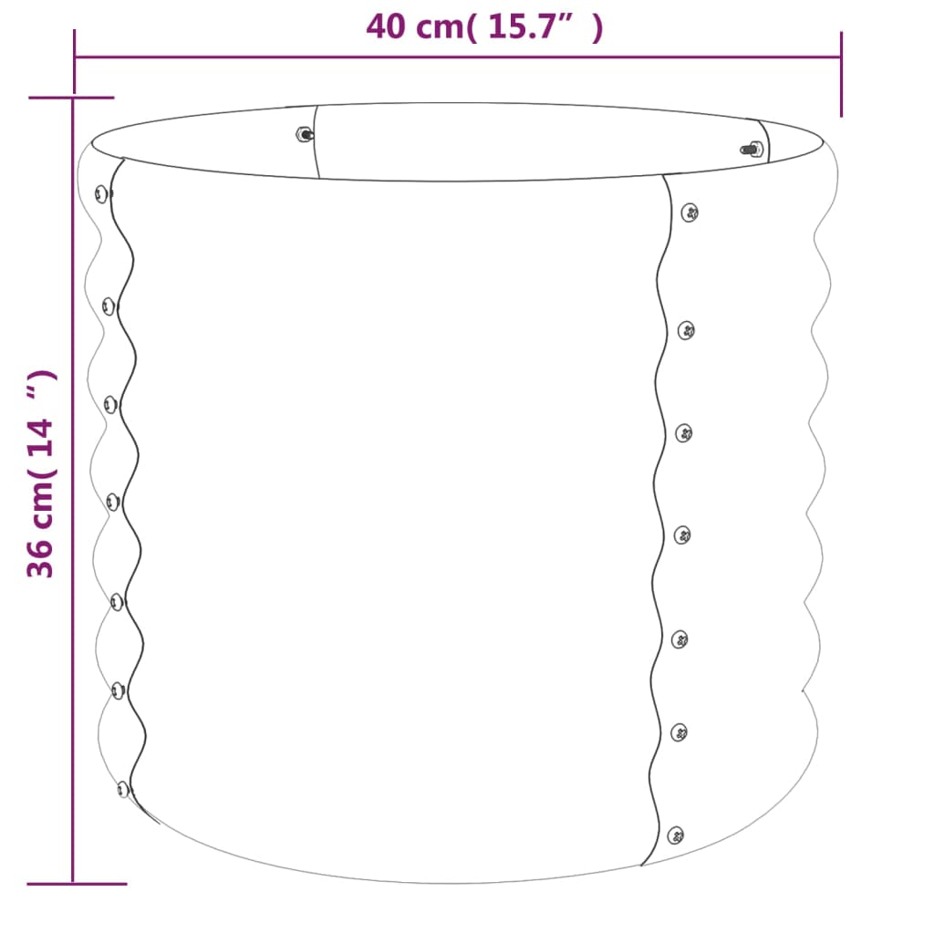 vidaXL Jardinieră grădină maro 40x40x36 cm oțel galvanizat