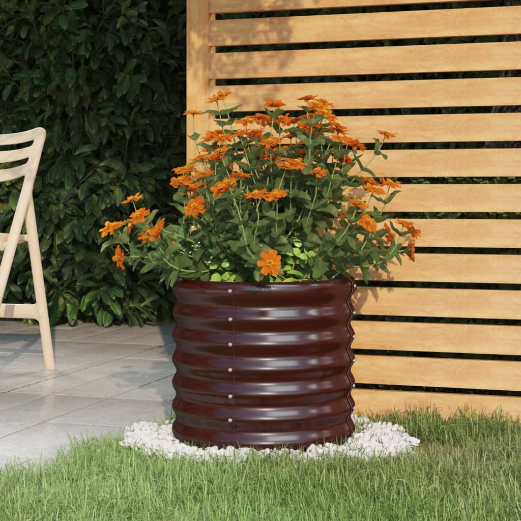 vidaXL Jardinieră grădină maro 40x40x36 cm oțel galvanizat