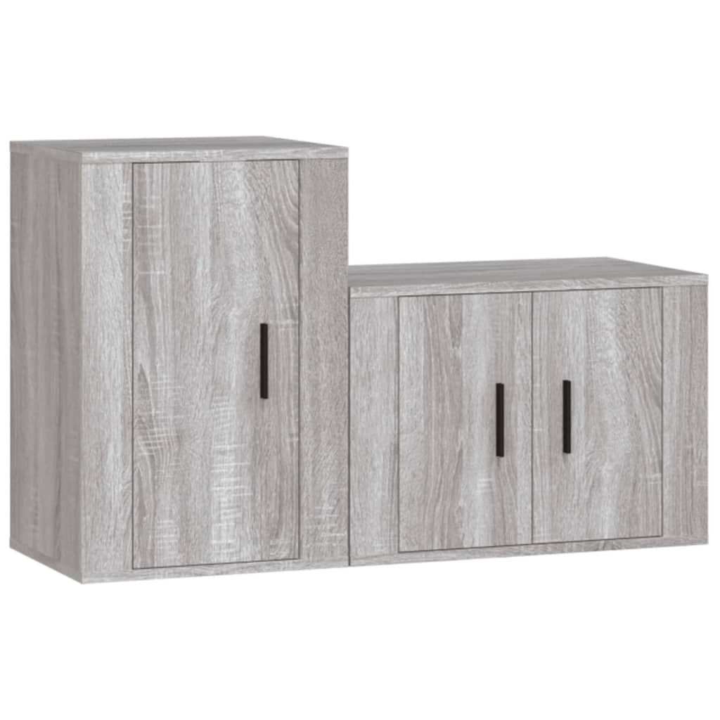 vidaXL Set dulapuri TV, 2 piese, gri sonoma, lemn prelucrat vidaXL Set dulapuri TV, 2 piese, gri sonoma, lemn prelucrat