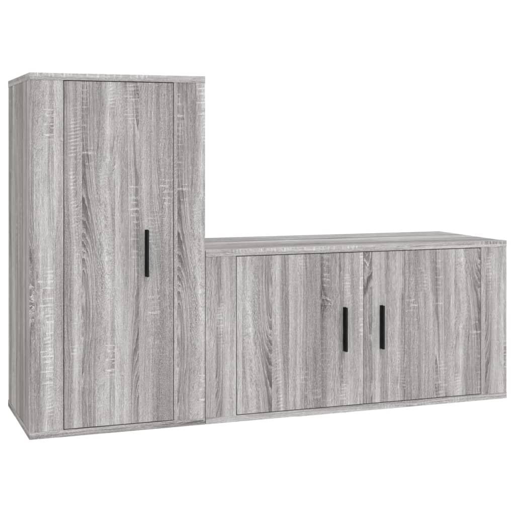 vidaXL Set dulapuri TV, 2 piese, gri sonoma, lemn prelucrat vidaXL Set dulapuri TV, 2 piese, gri sonoma, lemn prelucrat