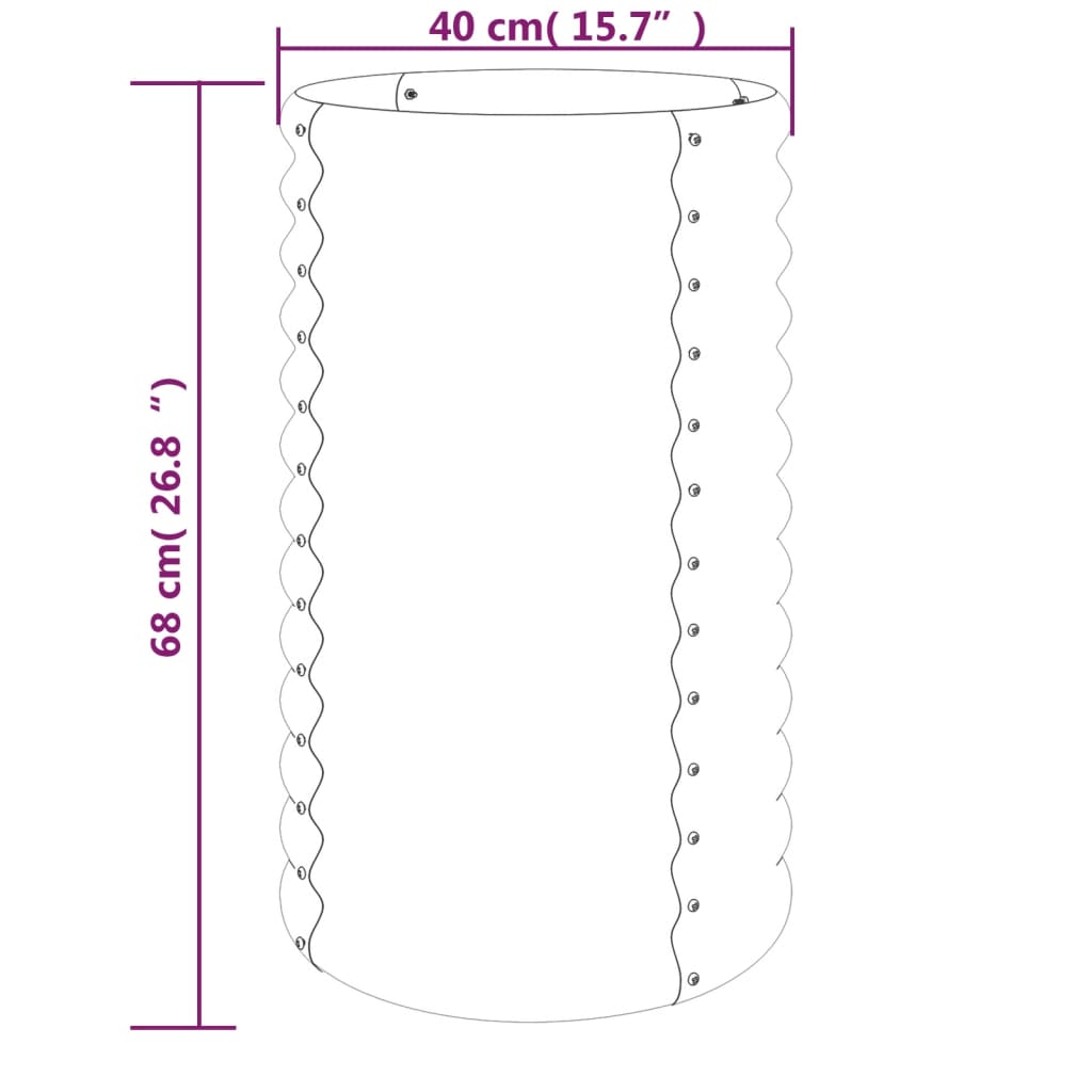 vidaXL Jardinieră grădină gri 40x40x68 cm oțel galvanizat vidaXL Jardinieră grădină gri 40x40x68 cm oțel galvanizat