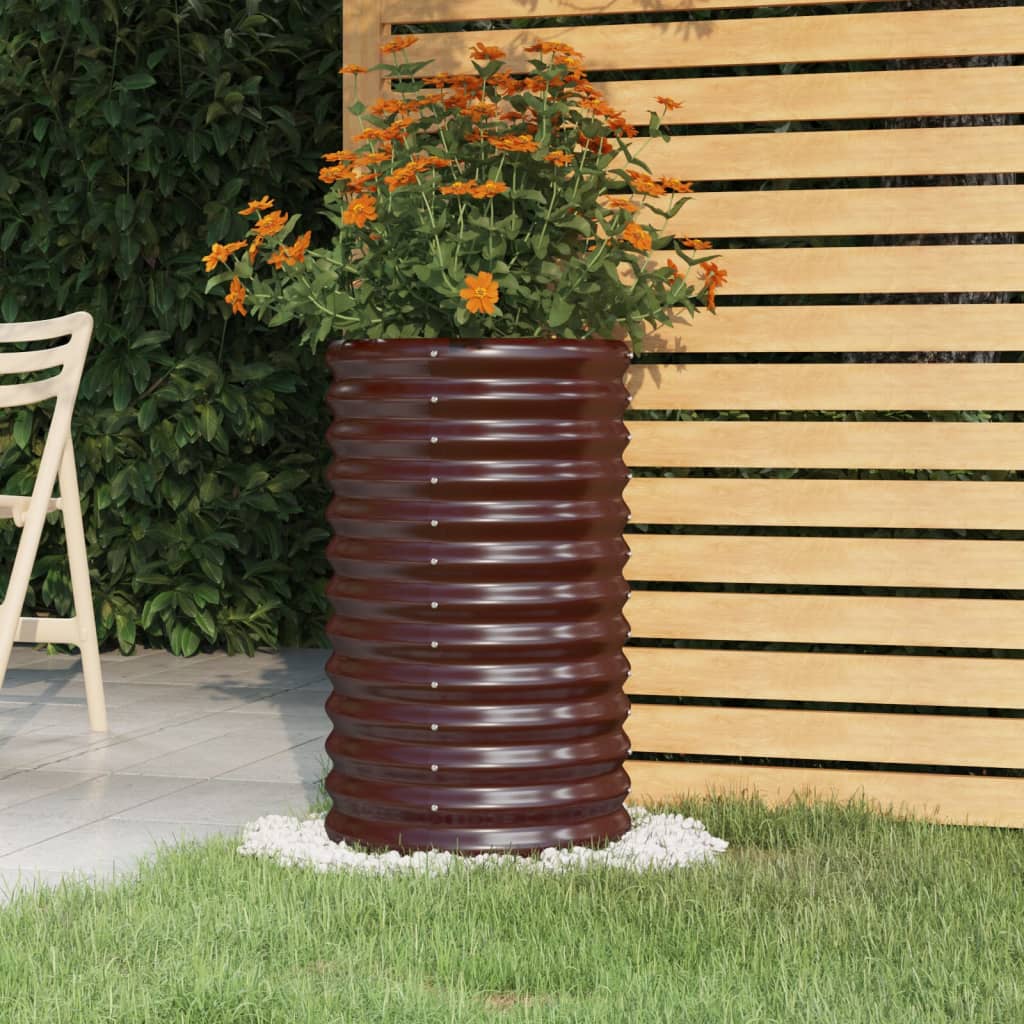 vidaXL Jardinieră grădină maro 40x40x68 cm oțel galvanizat