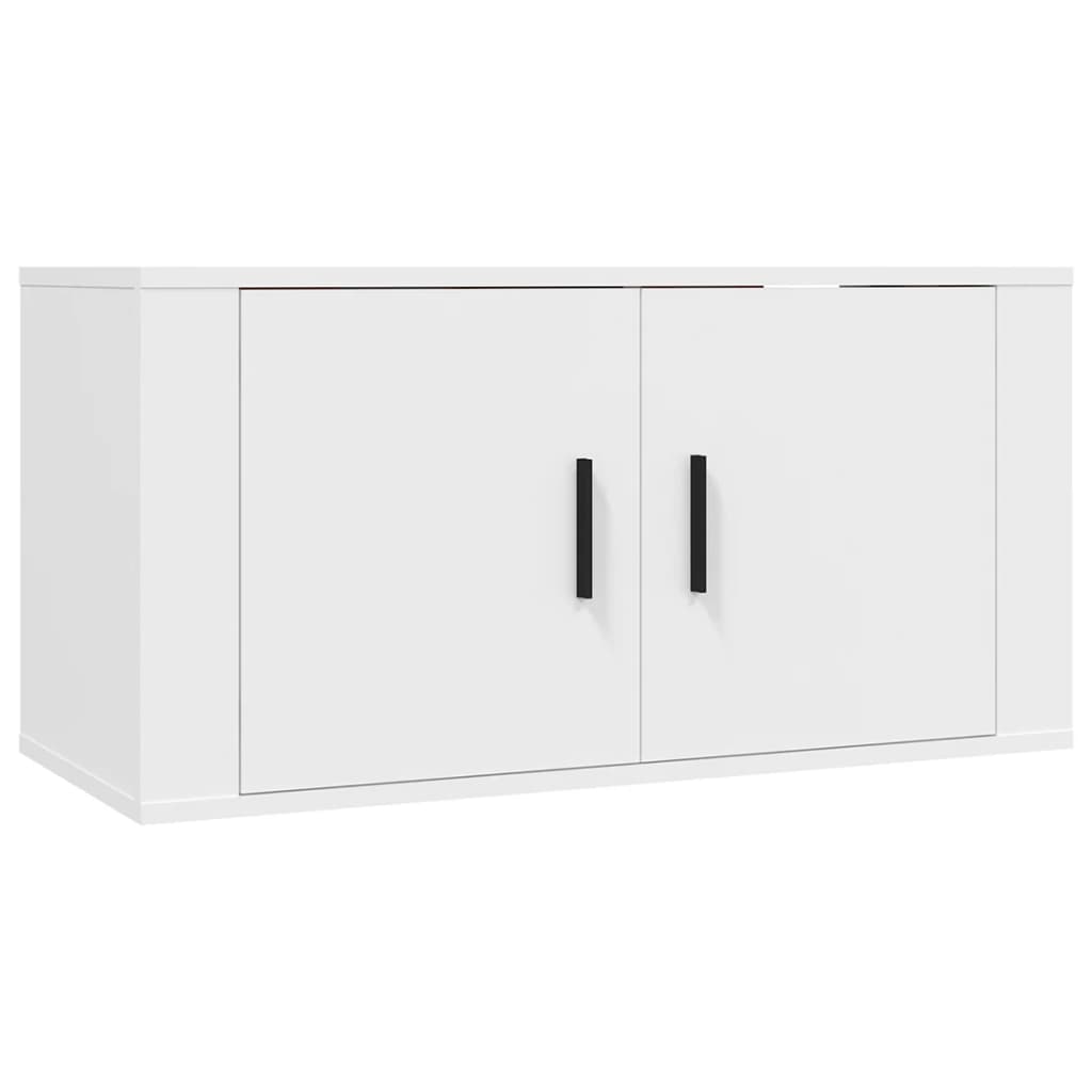 vidaXL Set comodă TV, 3 piese, alb, lemn prelucrat vidaXL Set comodă TV, 3 piese, alb, lemn prelucrat