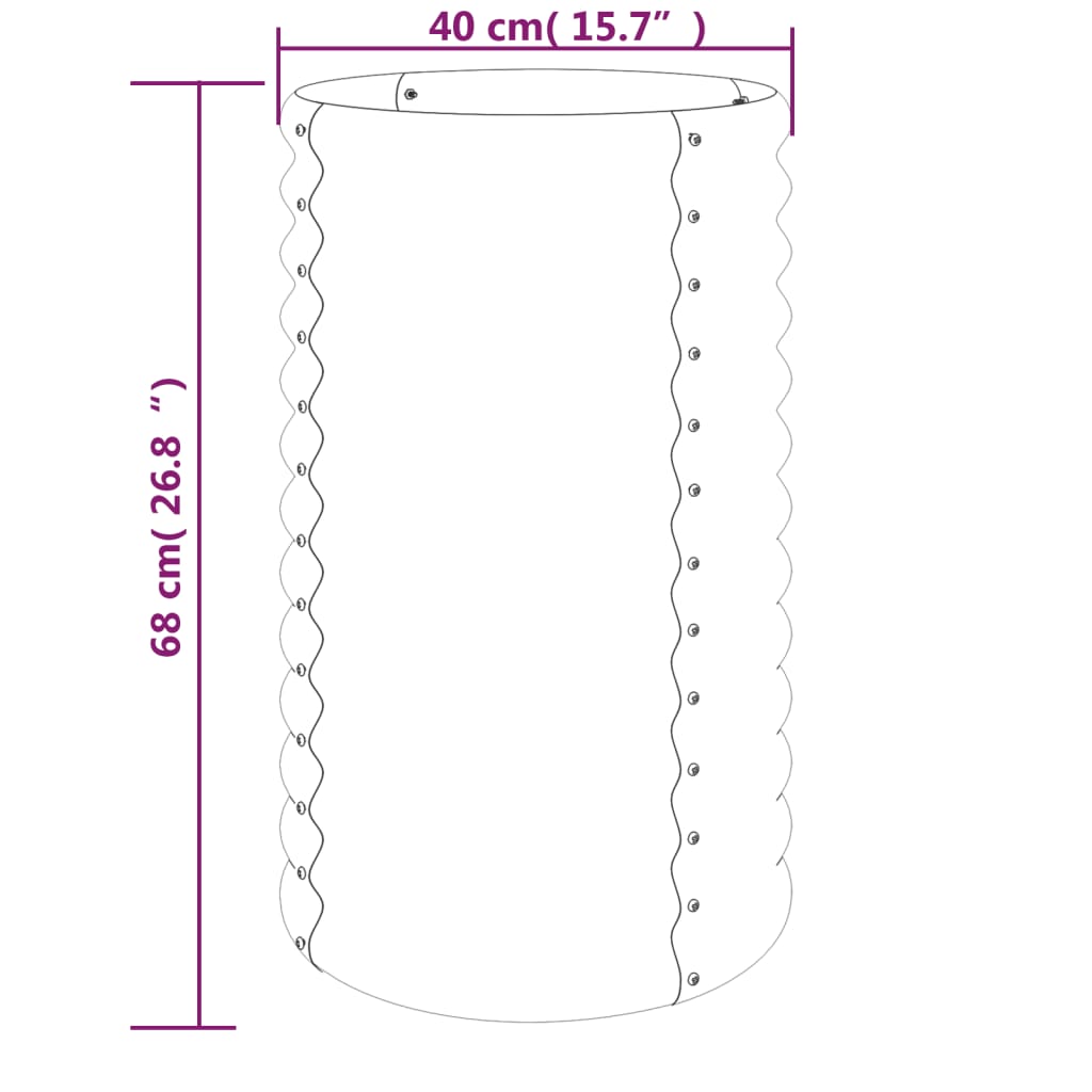 vidaXL Jardinieră antracit 40x40x68 cm oțel galvanizat