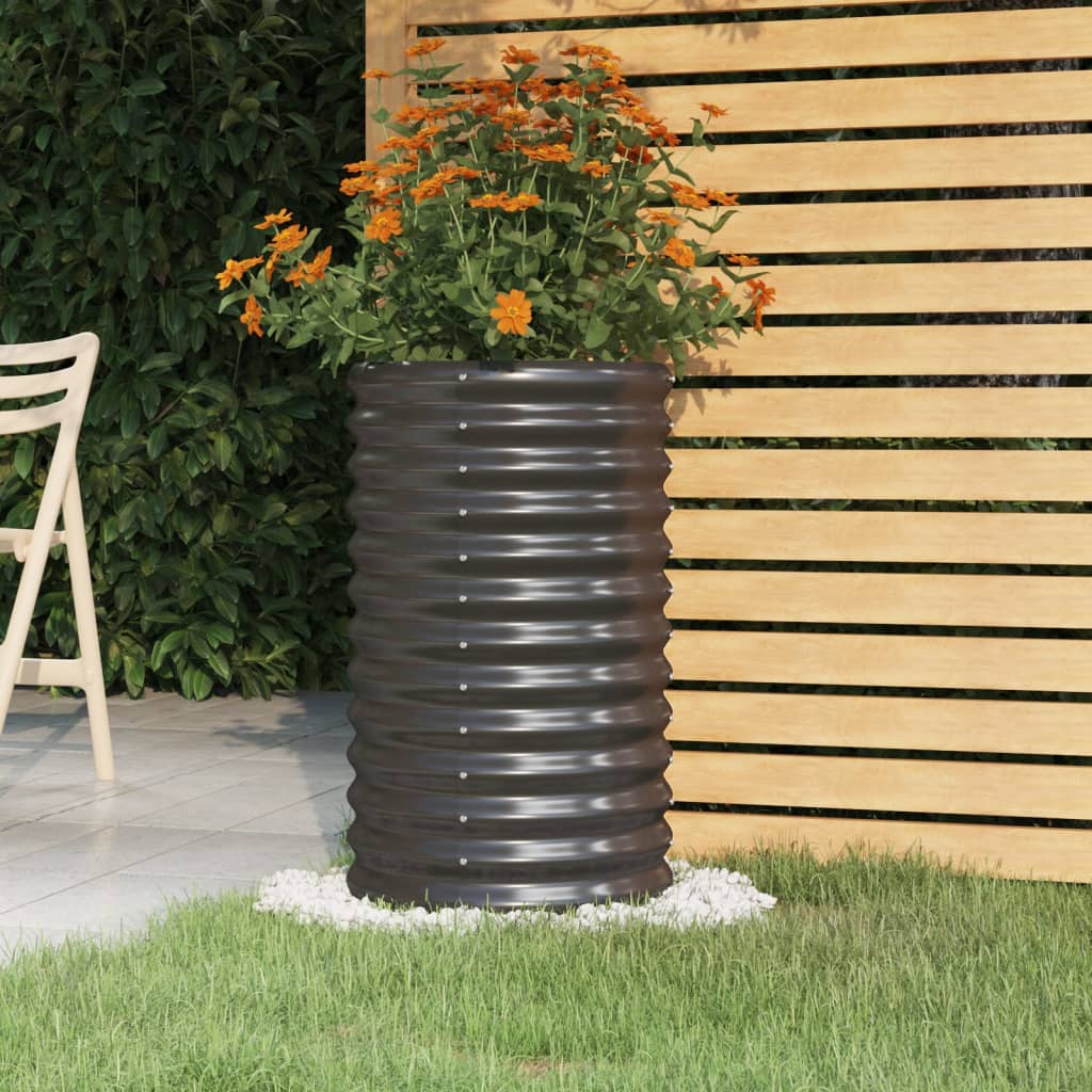vidaXL Jardinieră antracit 40x40x68 cm oțel galvanizat