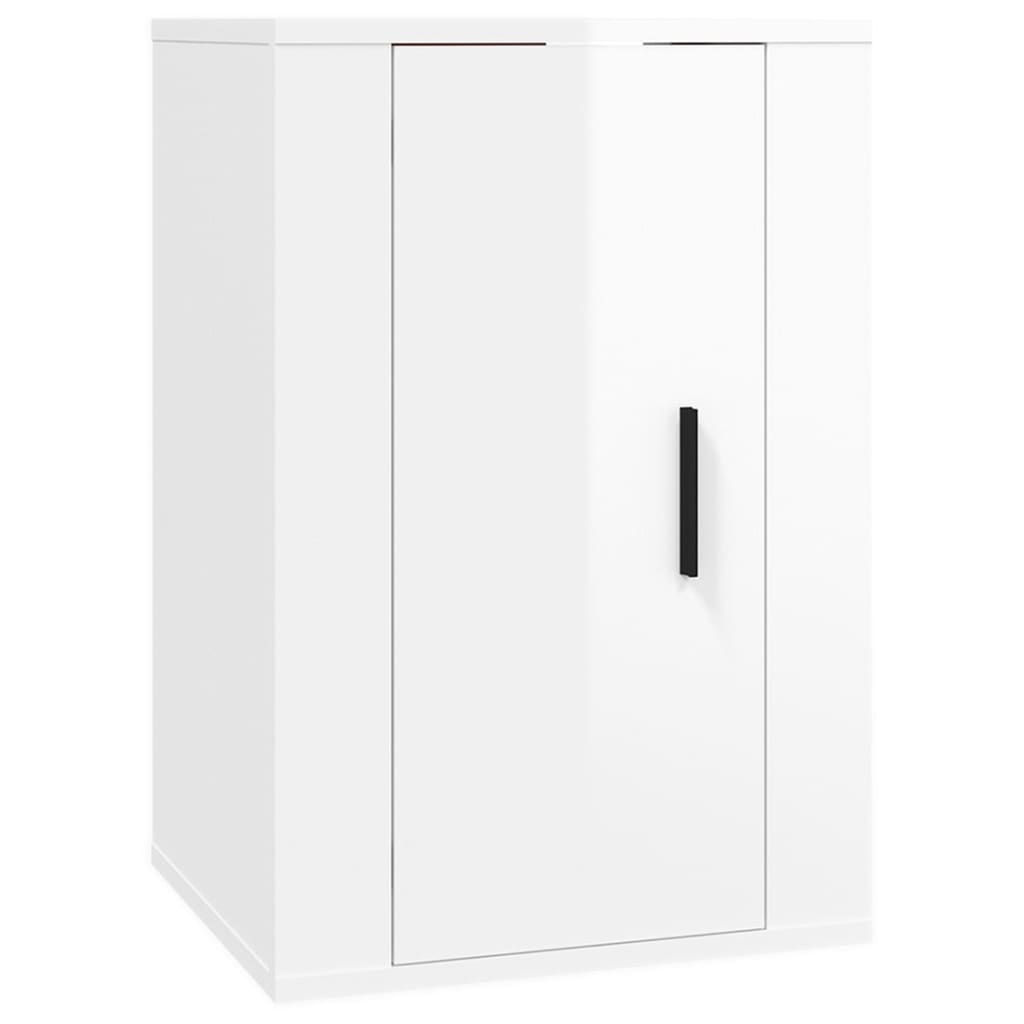 vidaXL Set dulap TV, 4 piese, alb extralucios, lemn prelucrat vidaXL Set dulap TV, 4 piese, alb extralucios, lemn prelucrat