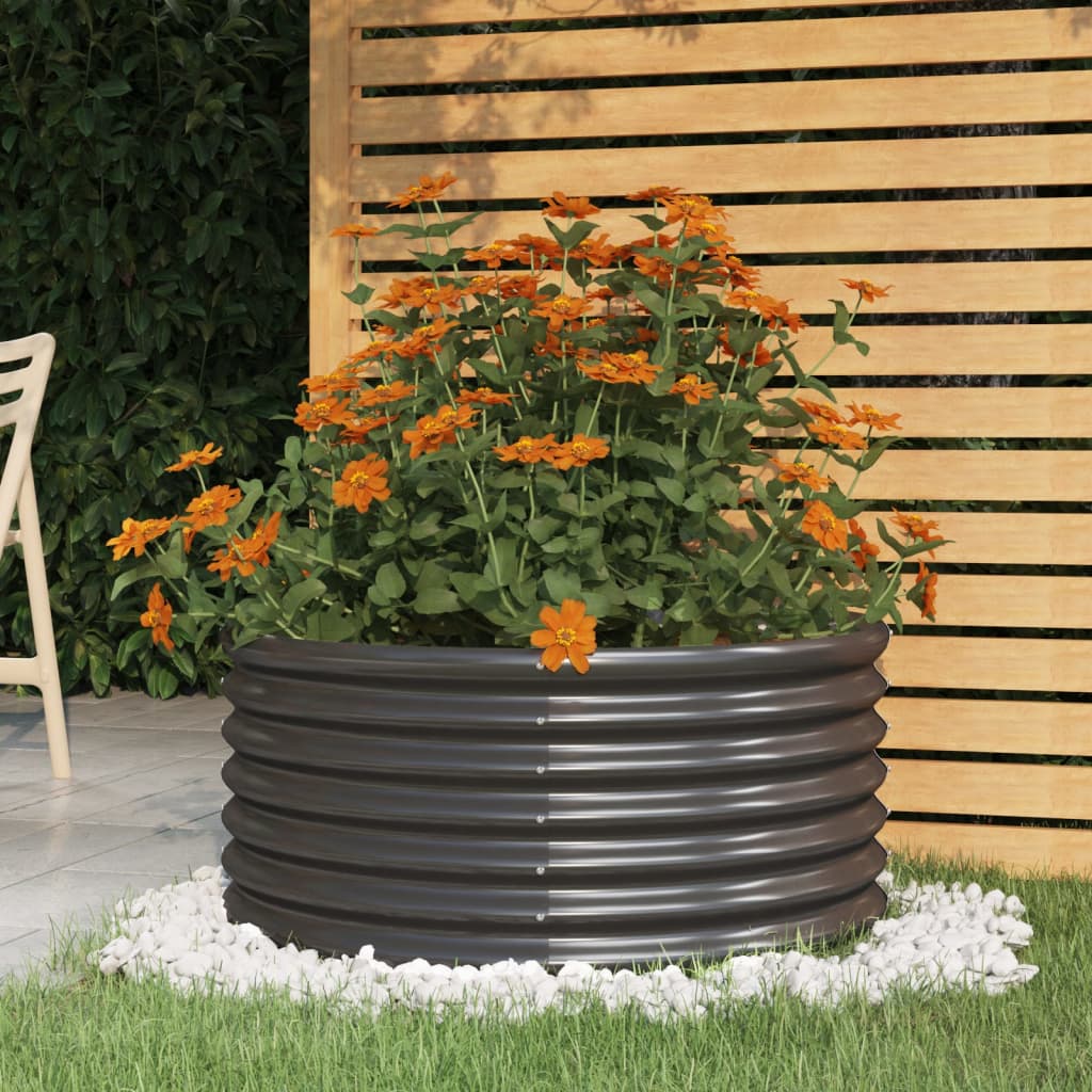 vidaXL Jardinieră antracit 80x80x36 cm oțel galvanizat