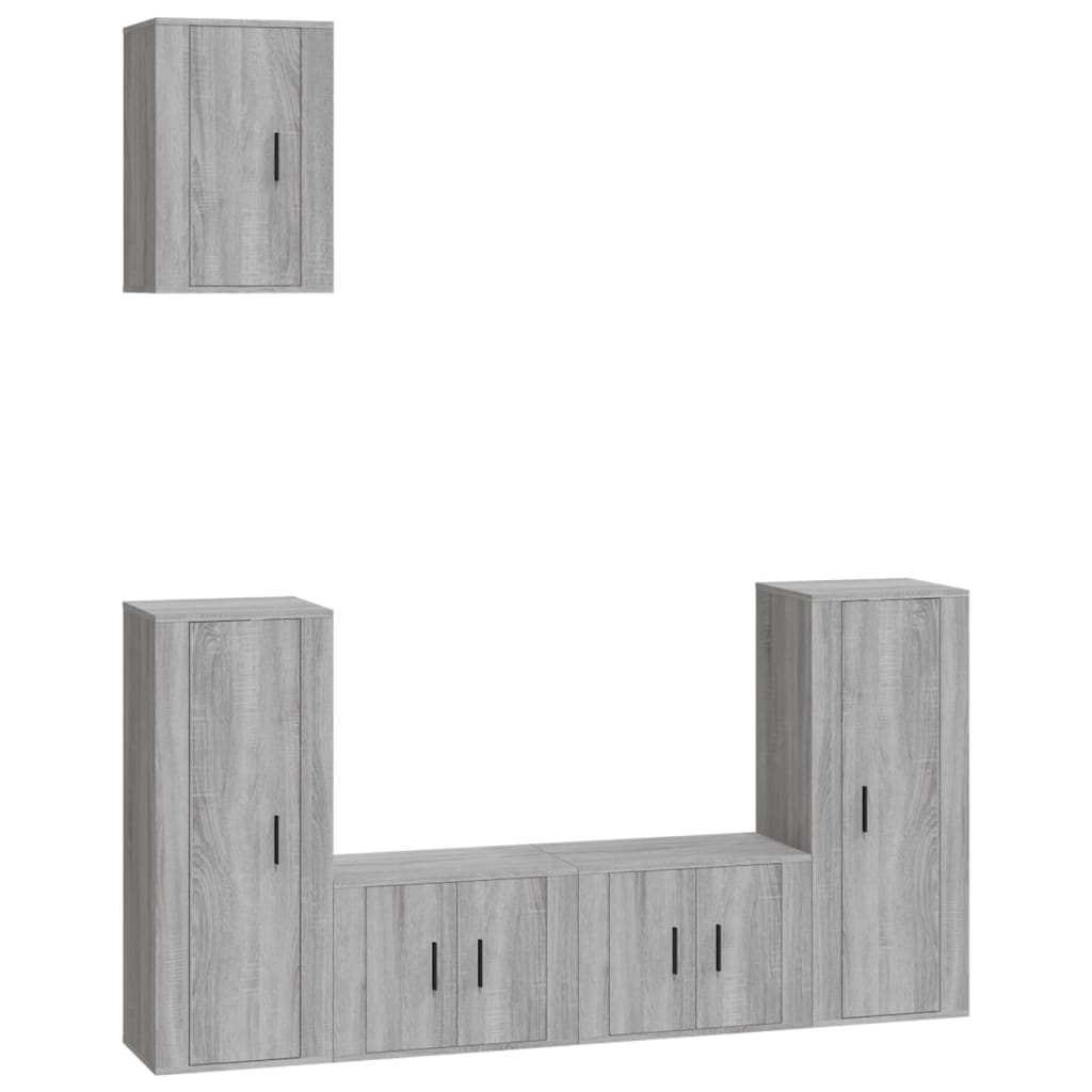 vidaXL Set dulapuri TV, 5 piese, gri sonoma, lemn prelucrat vidaXL Set dulapuri TV, 5 piese, gri sonoma, lemn prelucrat