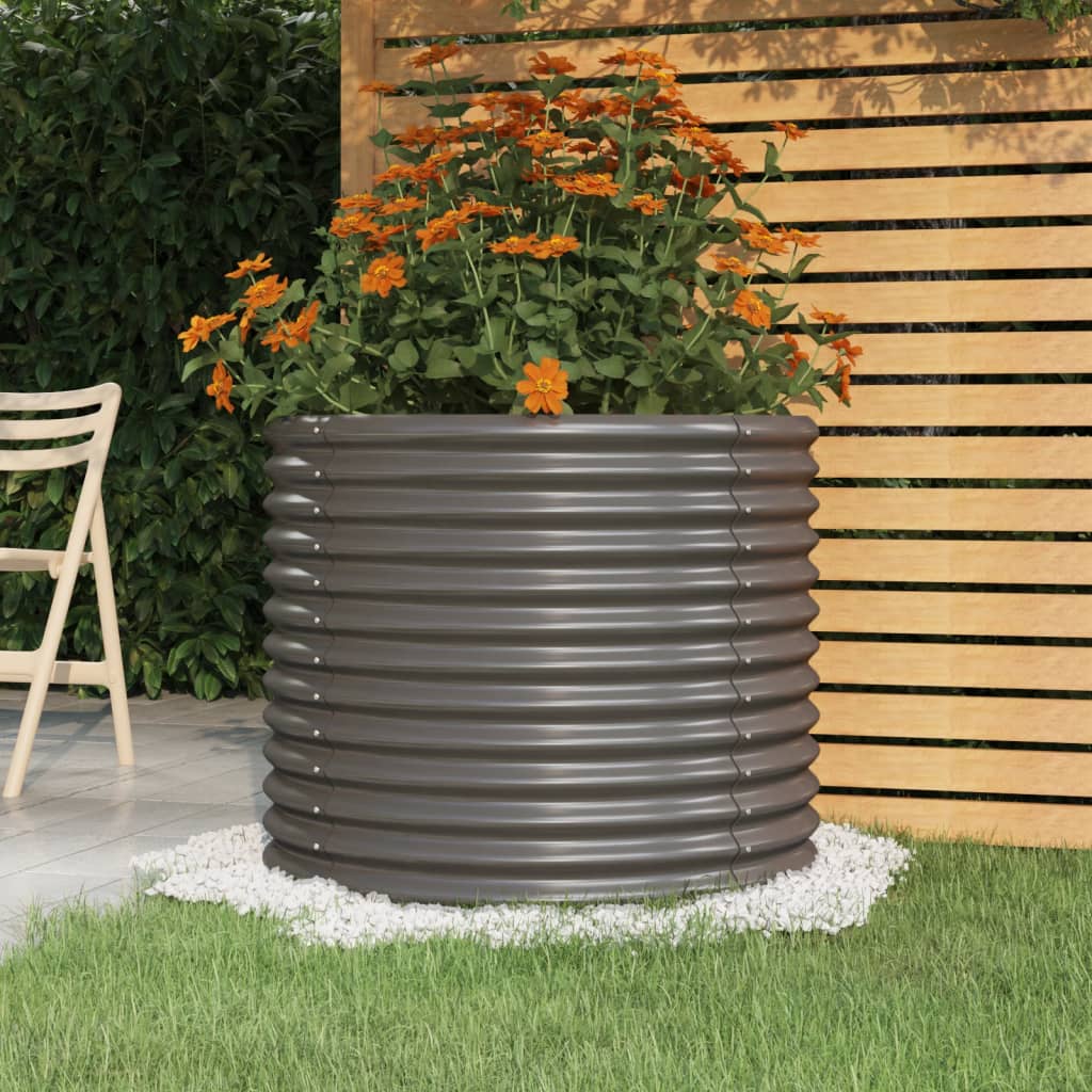 vidaXL Jardinieră grădină gri 80x80x68 cm oțel galvanizat
