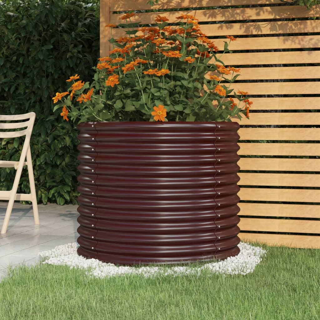 vidaXL Jardinieră grădină maro 80x80x68 cm oțel galvanizat