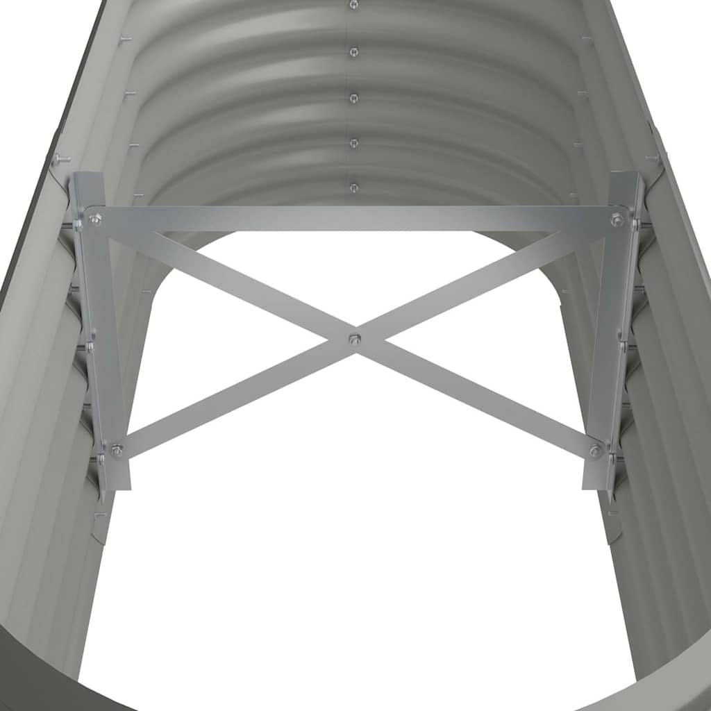 vidaXL Strat înălțat grădină gri 114x40x36cm oțel vopsit electrostatic