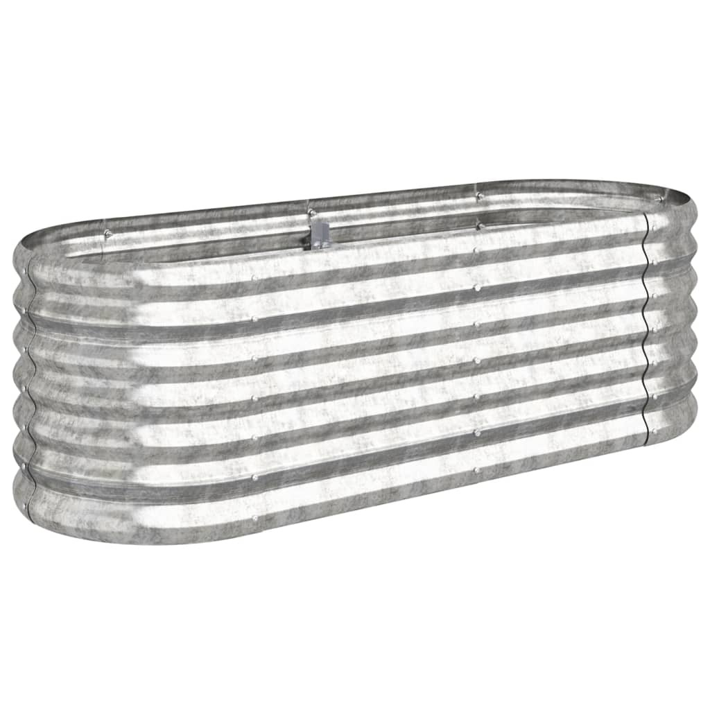 vidaXL Strat înălțat grădină 114x40x36 cm oțel galvanizat