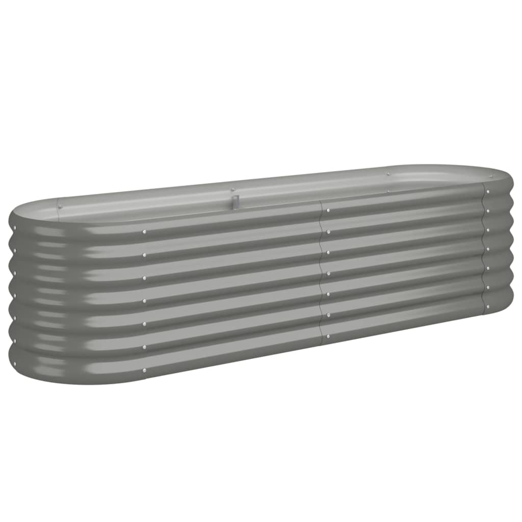 vidaXL Strat înălțat grădină gri 152x40x36cm oțel galvanizat