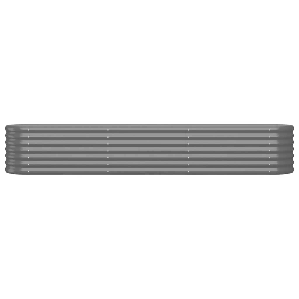 vidaXL Strat înălțat grădină gri 224x40x36cm oțel galvanizat