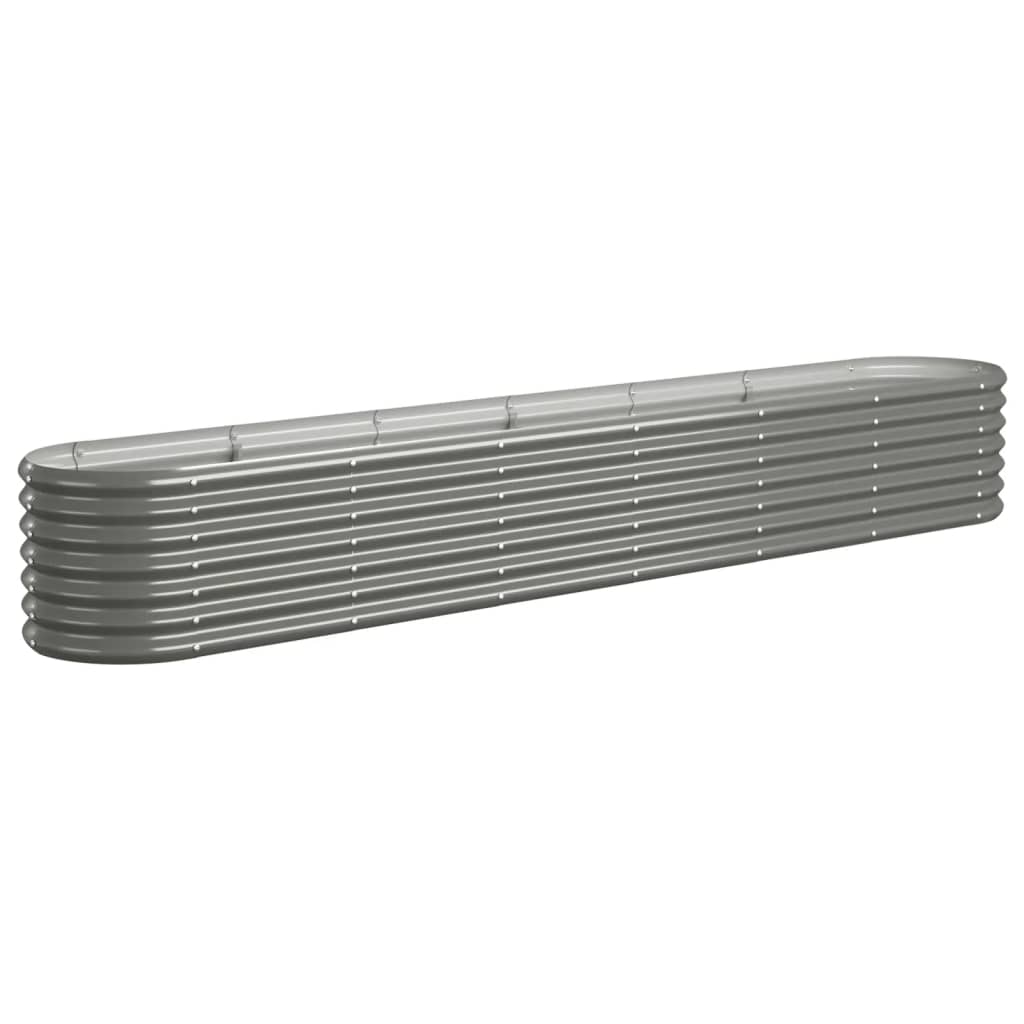 vidaXL Strat înălțat grădină gri 260x40x36cm oțel vopsit electrostatic