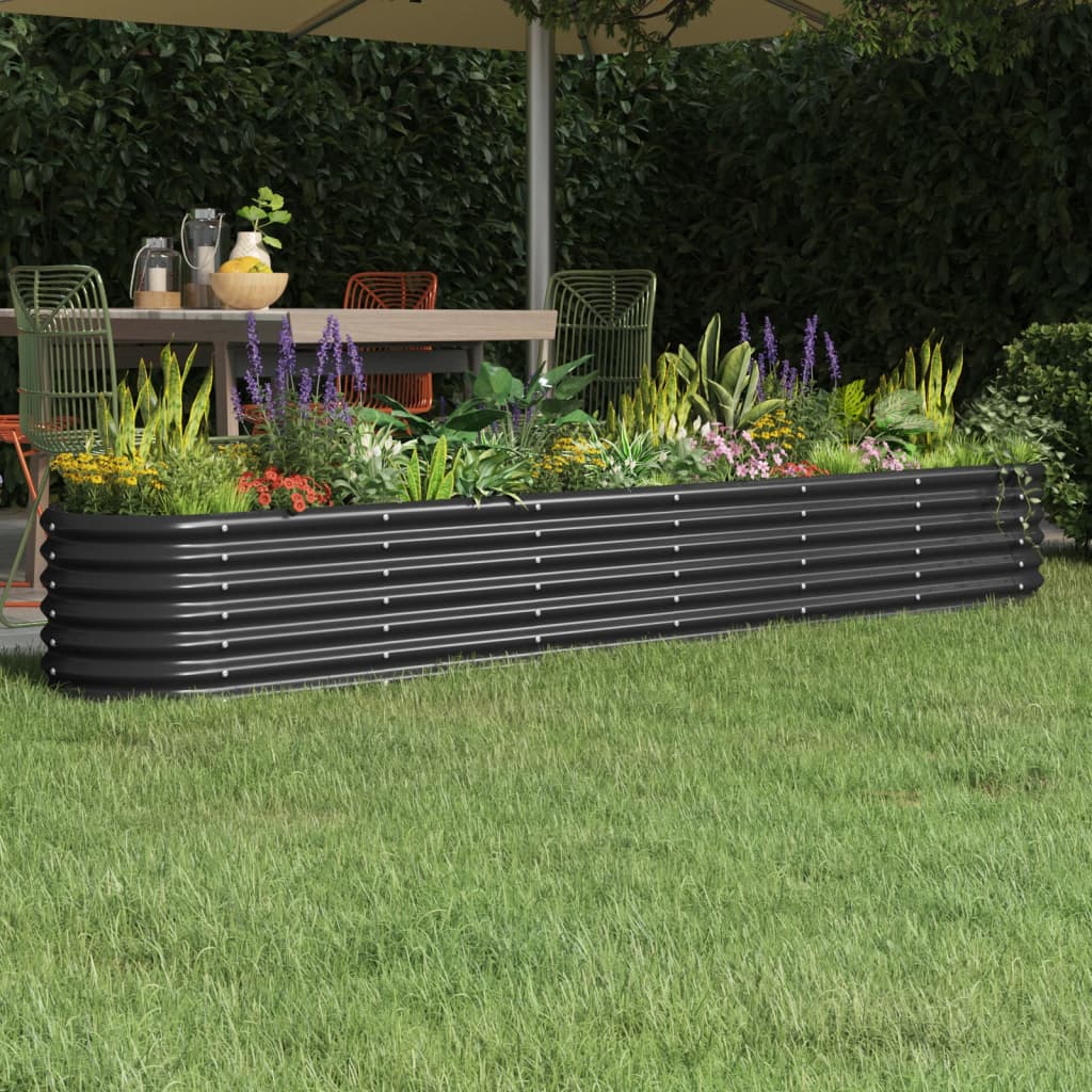 vidaXL Strat înălțat grădină 260x40x36 cm oțel vopsit electrostatic