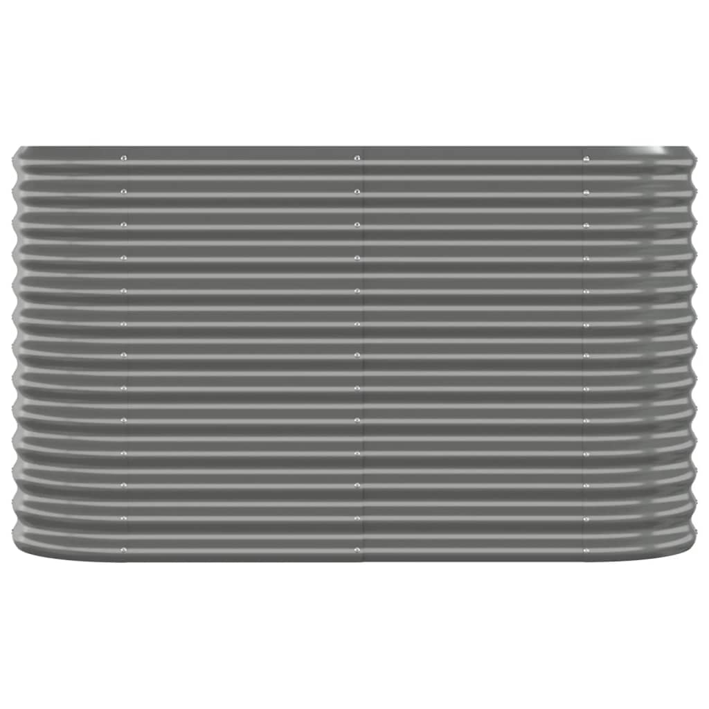 vidaXL Strat înălțat grădină gri 114x40x68cm oțel galvanizat