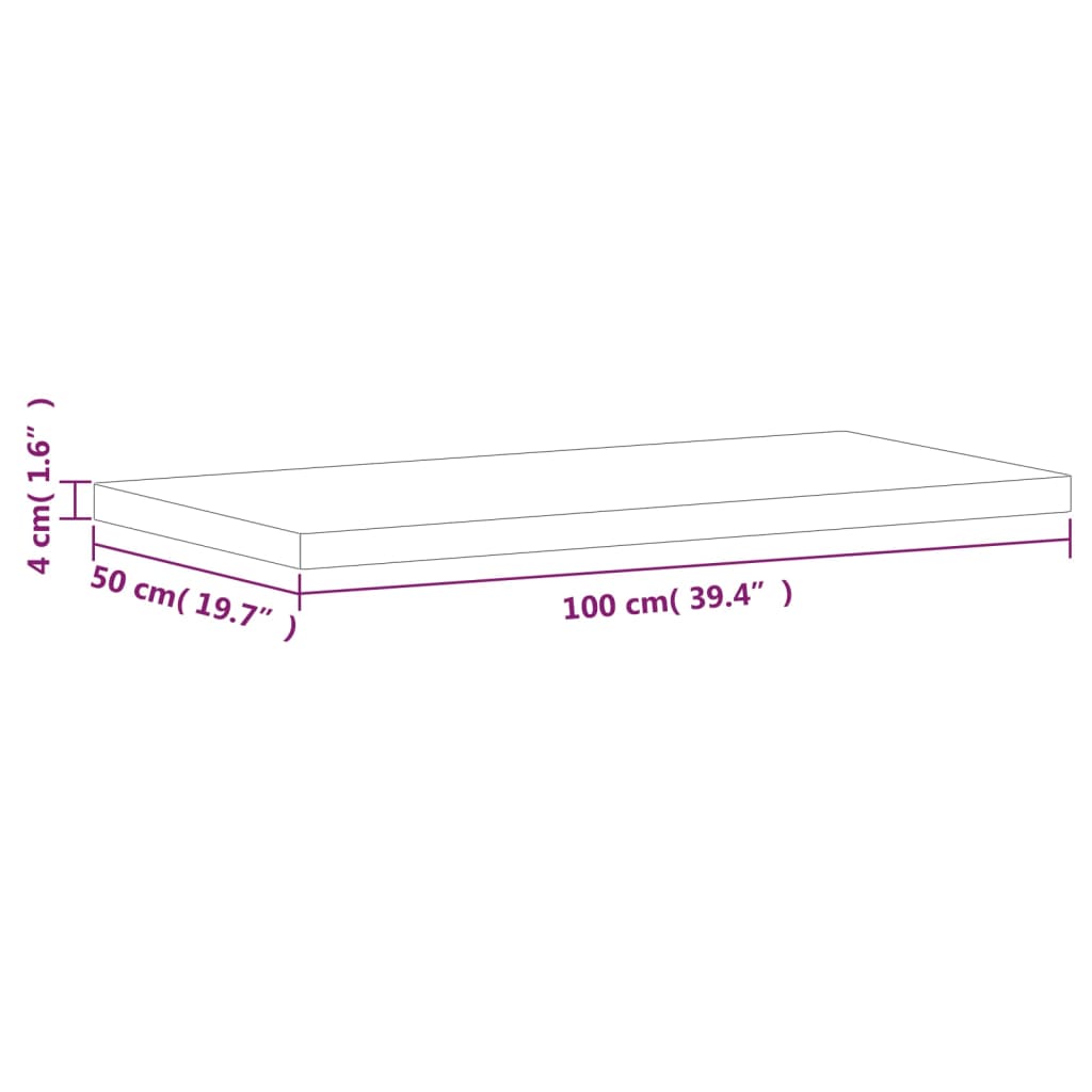 vidaXL Blat de masă 100x50x4 cm dreptunghiular, lemn masiv de fag vidaXL Blat de masă 100x50x4 cm dreptunghiular, lemn masiv de fag