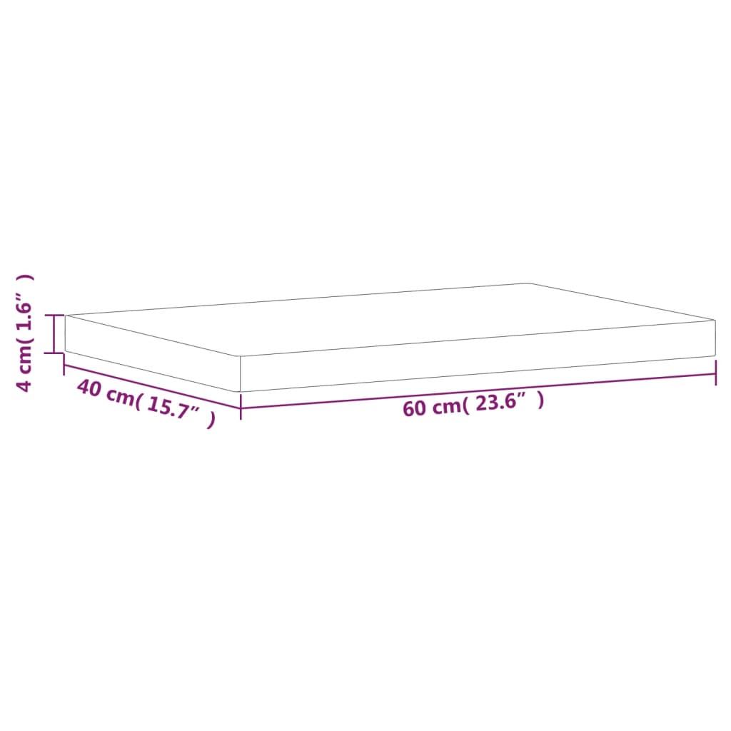 vidaXL Blat de masă 60x40x4 cm dreptunghiular, lemn masiv de fag vidaXL Blat de masă 60x40x4 cm dreptunghiular, lemn masiv de fag