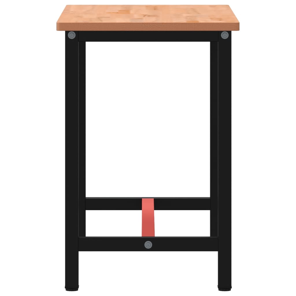 vidaXL Banc de lucru, 115x55x81,5 cm, lemn masiv de fag și metal