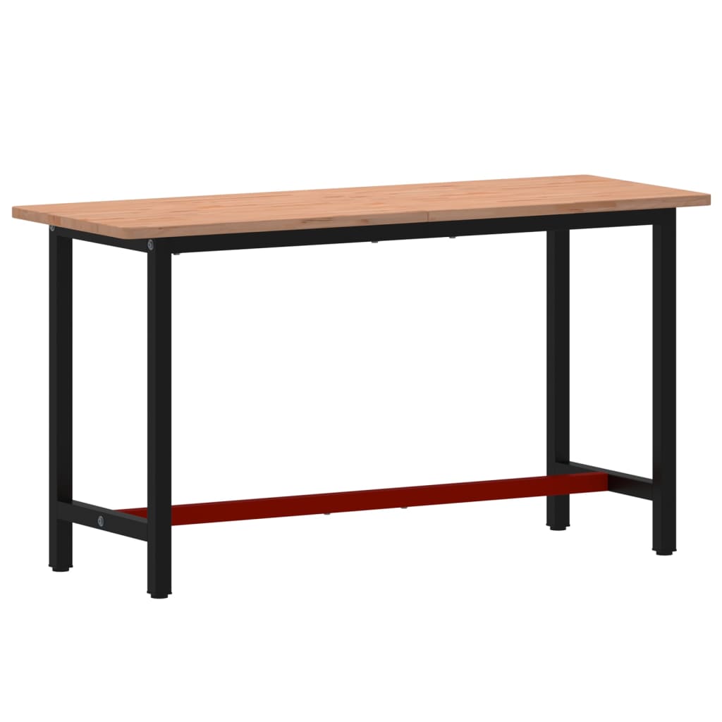 vidaXL Banc de lucru 150x55x81,5 cm, lemn masiv de fag și metal vidaXL Banc de lucru 150x55x81,5 cm, lemn masiv de fag și metal