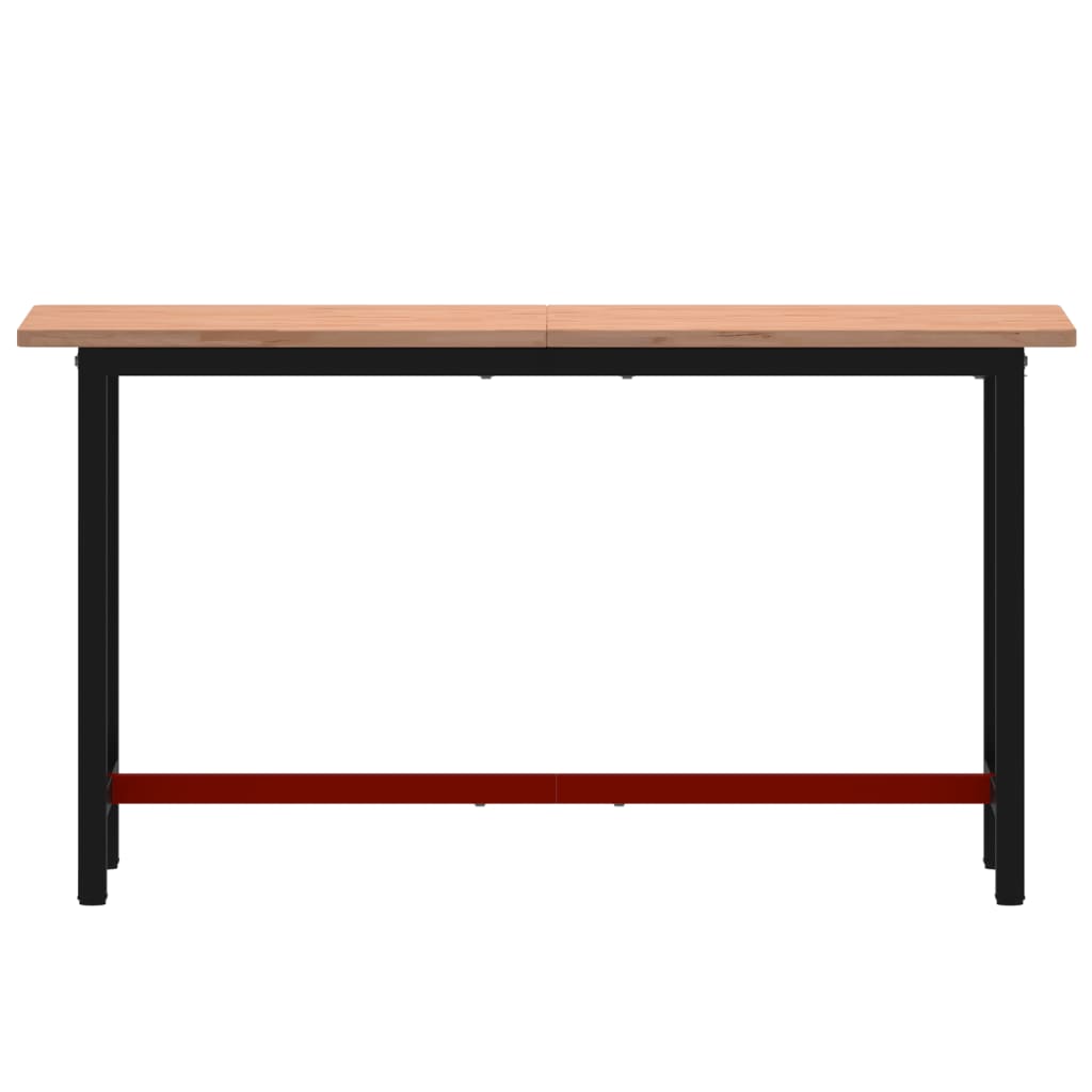 vidaXL Banc de lucru 150x55x81,5 cm, lemn masiv de fag și metal vidaXL Banc de lucru 150x55x81,5 cm, lemn masiv de fag și metal