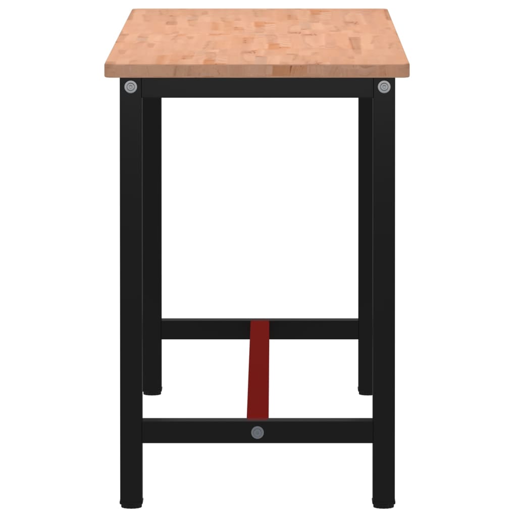 vidaXL Banc de lucru 150x55x81,5 cm, lemn masiv de fag și metal vidaXL Banc de lucru 150x55x81,5 cm, lemn masiv de fag și metal