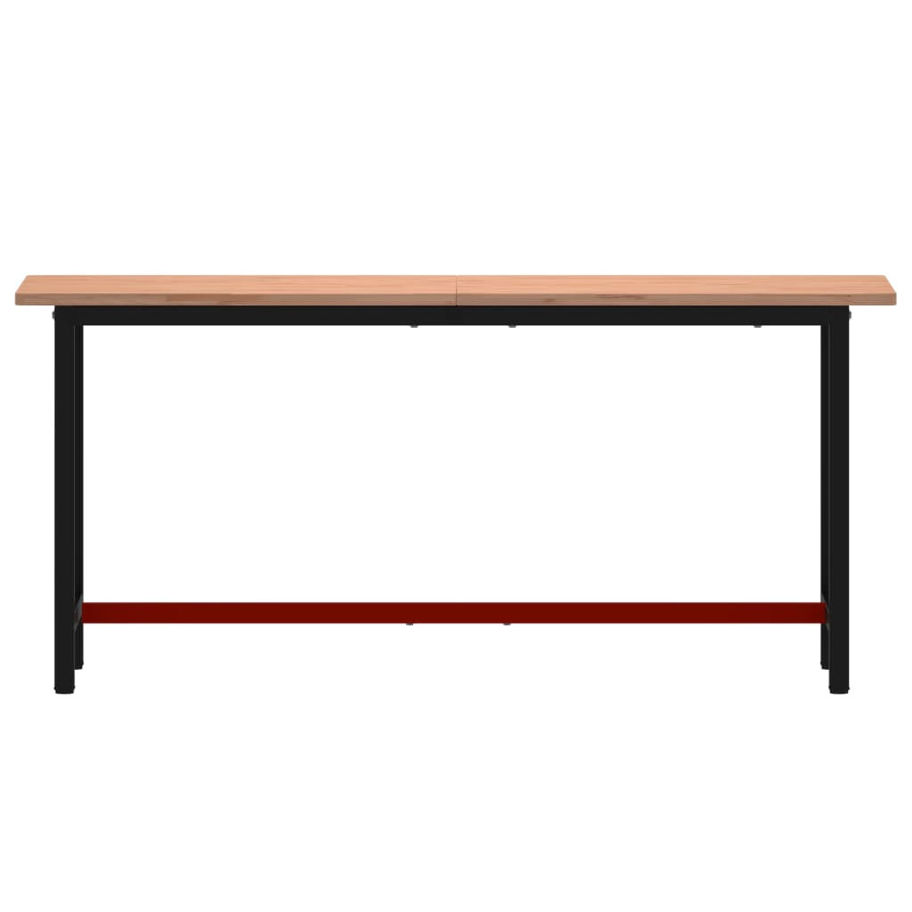 vidaXL Banc de lucru 180x55x81,5 cm, lemn masiv de fag și metal vidaXL Banc de lucru 180x55x81,5 cm, lemn masiv de fag și metal