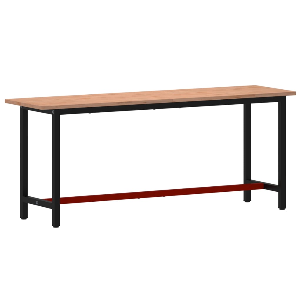 vidaXL Banc de lucru 200x55x81,5 cm, lemn masiv de fag și metal vidaXL Banc de lucru 200x55x81,5 cm, lemn masiv de fag și metal