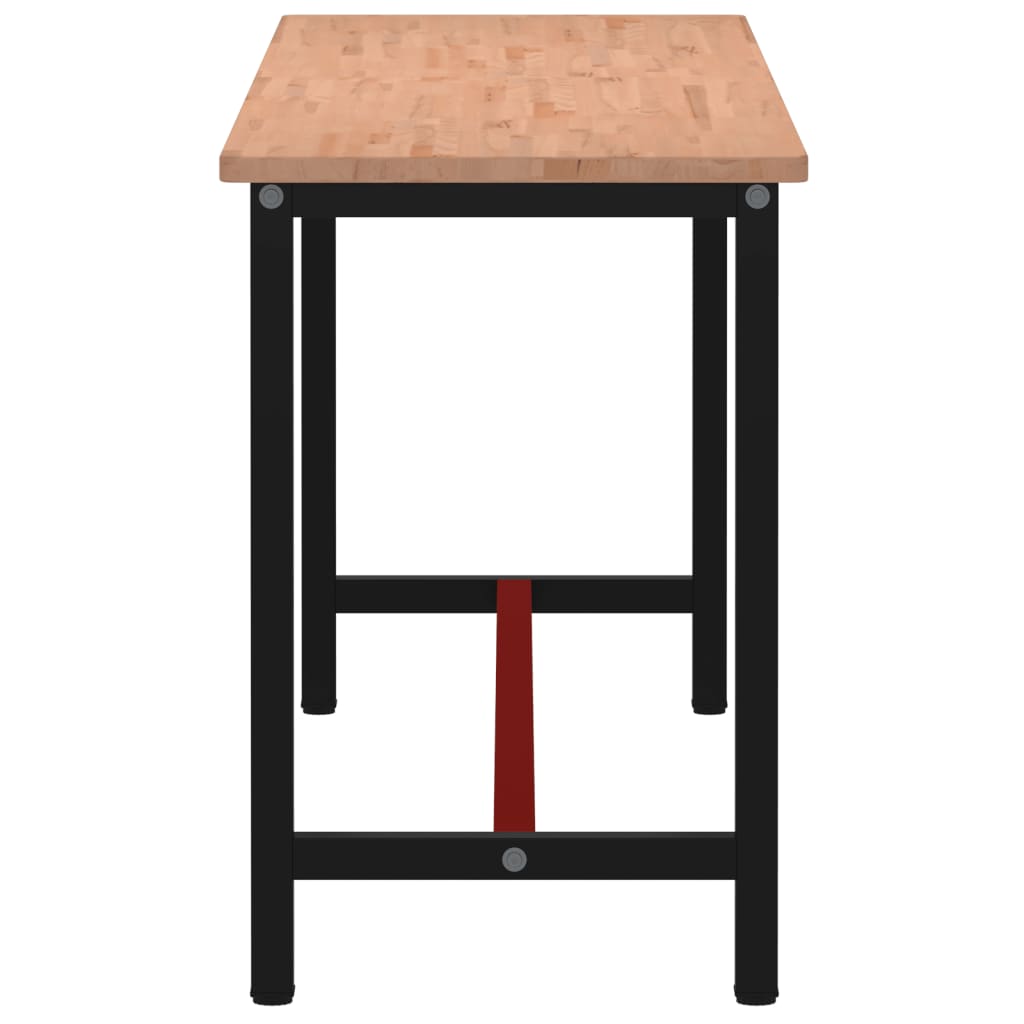 vidaXL Banc de lucru 200x55x81,5 cm, lemn masiv de fag și metal vidaXL Banc de lucru 200x55x81,5 cm, lemn masiv de fag și metal