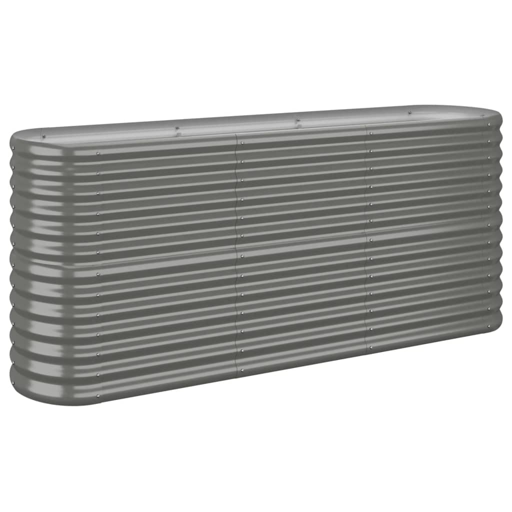 vidaXL Strat înălțat grădină gri 152x40x68cm oțel galvanizat