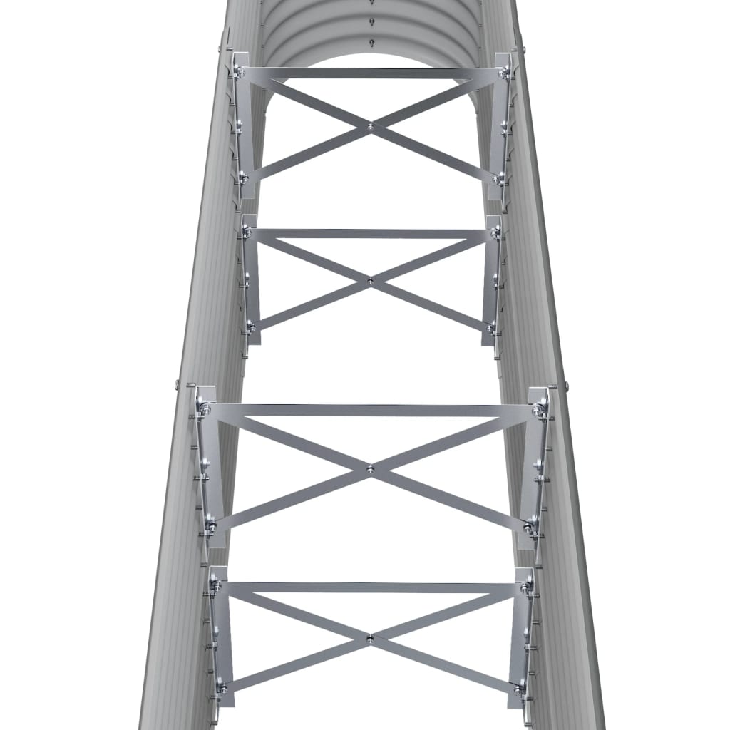 vidaXL Strat înălțat grădină gri 152x40x68cm oțel galvanizat