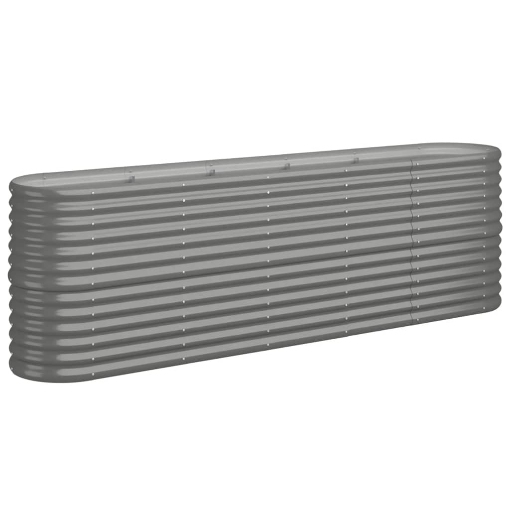 vidaXL Strat înălțat grădină gri 224x40x68cm oțel vopsit electrostatic